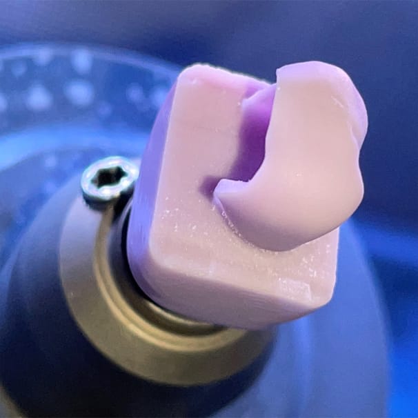 A cerec crown being molded